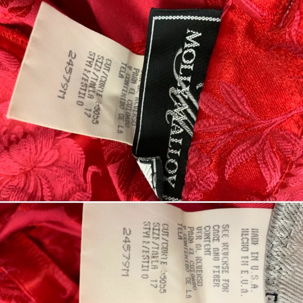 Women's Molly Malloy Vintage 12 Kimono Floral Red Asian Geisha Maxi Sheath Dress - Picture 11 of 12